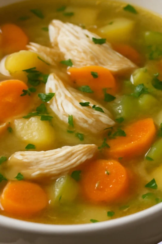 Hintergrundbild Hühnersuppe aus der Heißluftfritteuse