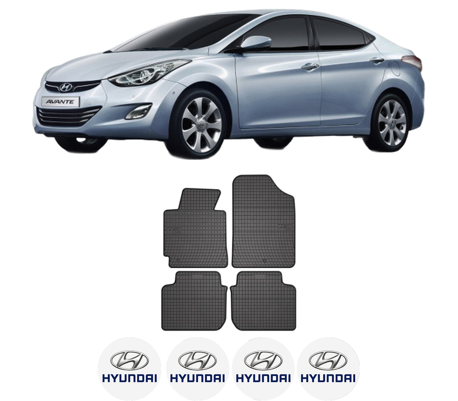Set covorase presuri HYUNDAI ELANTRA V Saloon (MD, UD) din 2010-2016, auto, din cauciuc thermoplastic, 4 Stickere auto cu HYUNDAI