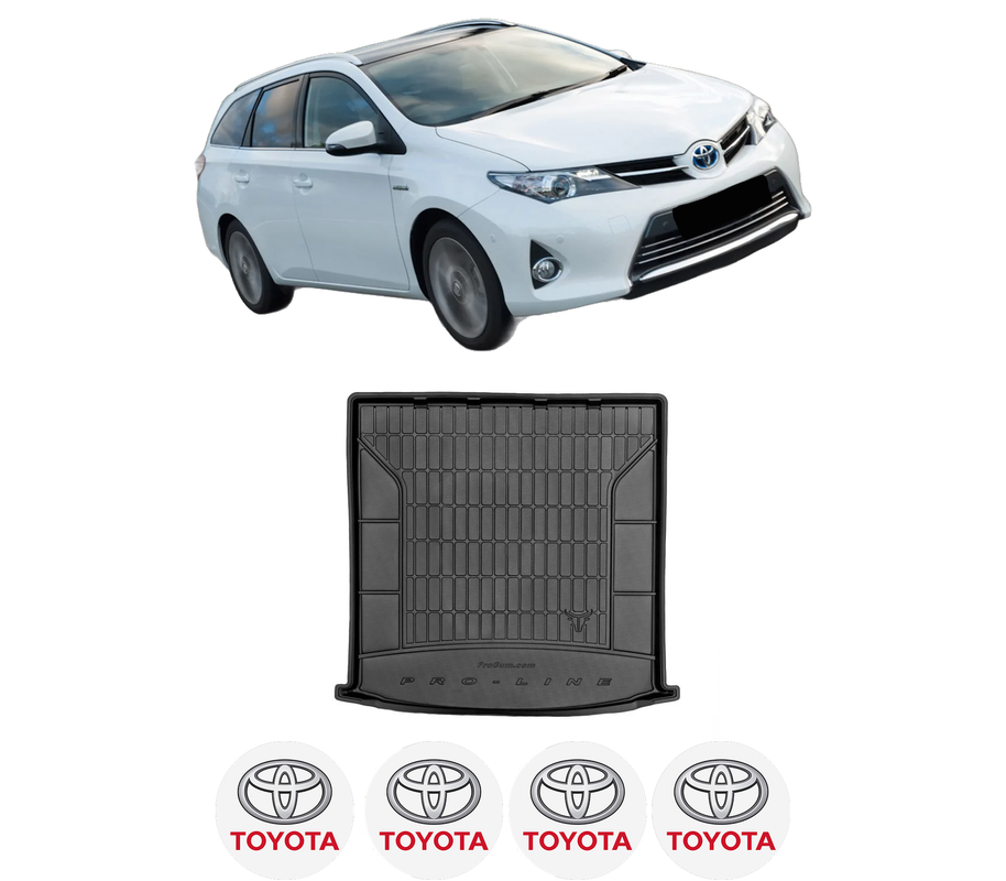 Tavita Portbagaj TOYOTA AURIS Estate (_E18_) din 2013-2018, Protectie Portbagaj Auto, 4x Stickere auto cu TOYOTA