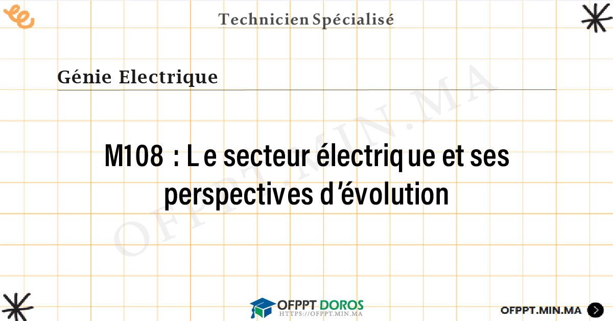 Sommaire détaillé du cours Le secteur électrique et ses perspectives d’évolution M108 OFPPT - Structure du module