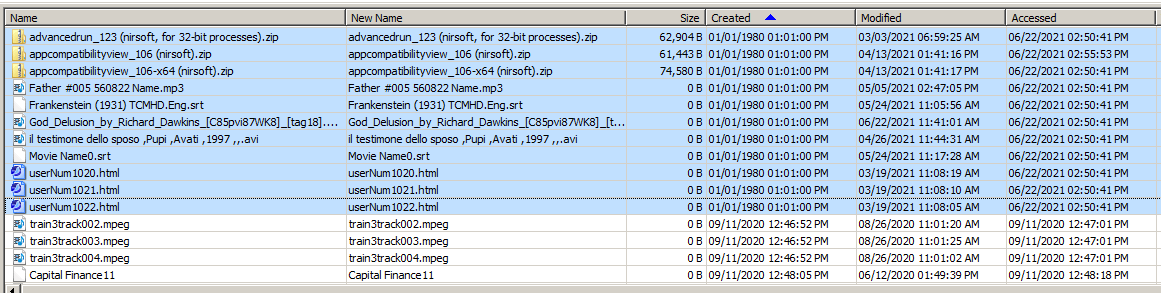 FFS Date Created 1-1-1980 does NOT want to update