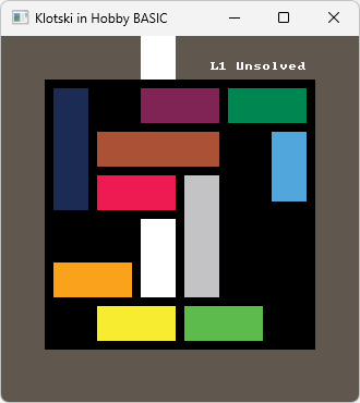 HOBBY BASIC KLOTSKI PUZZLE WINDOWS11 CONSOLE