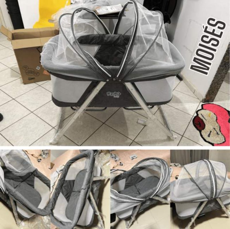 Berço Moisés Portátil Com Balanço Comfy 9kgs Cinza – MaxiBaby