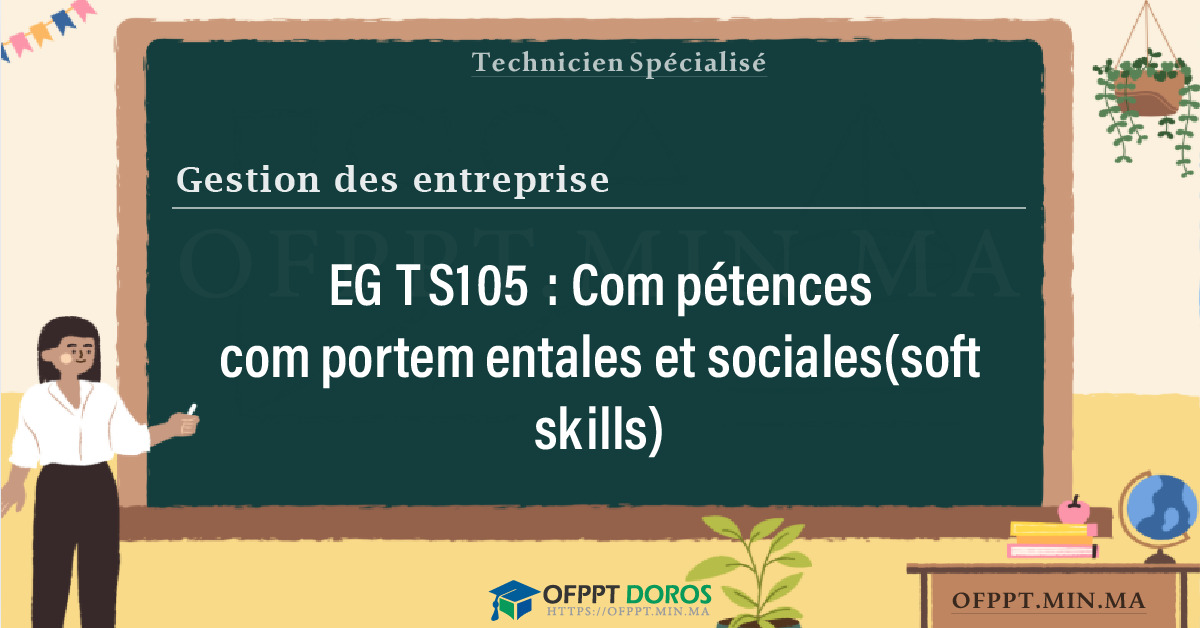 Sommaire détaillé du cours Compétences comportementales et sociales(soft skills) EGTS105 OFPPT - Structure du module