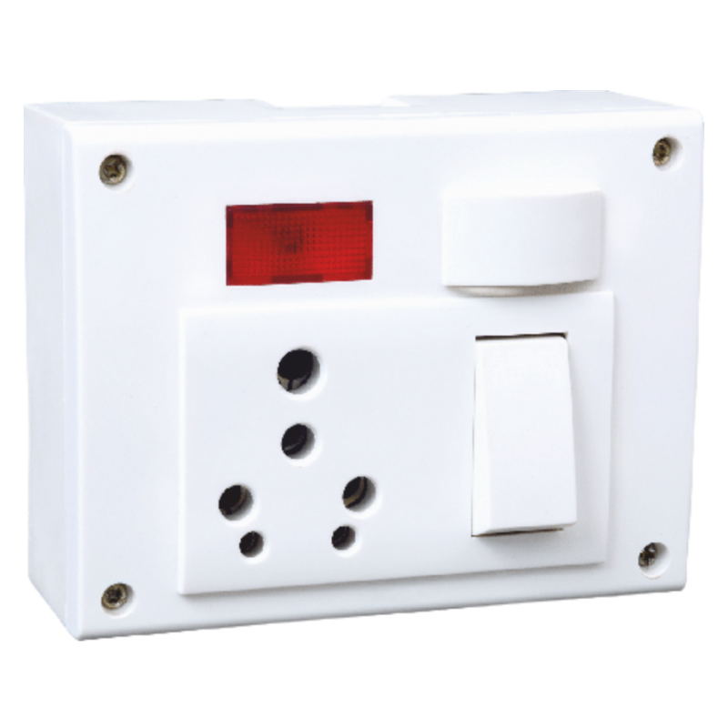 5 in 1, 6/16amp Switch Socket with Fuse and Indicator 