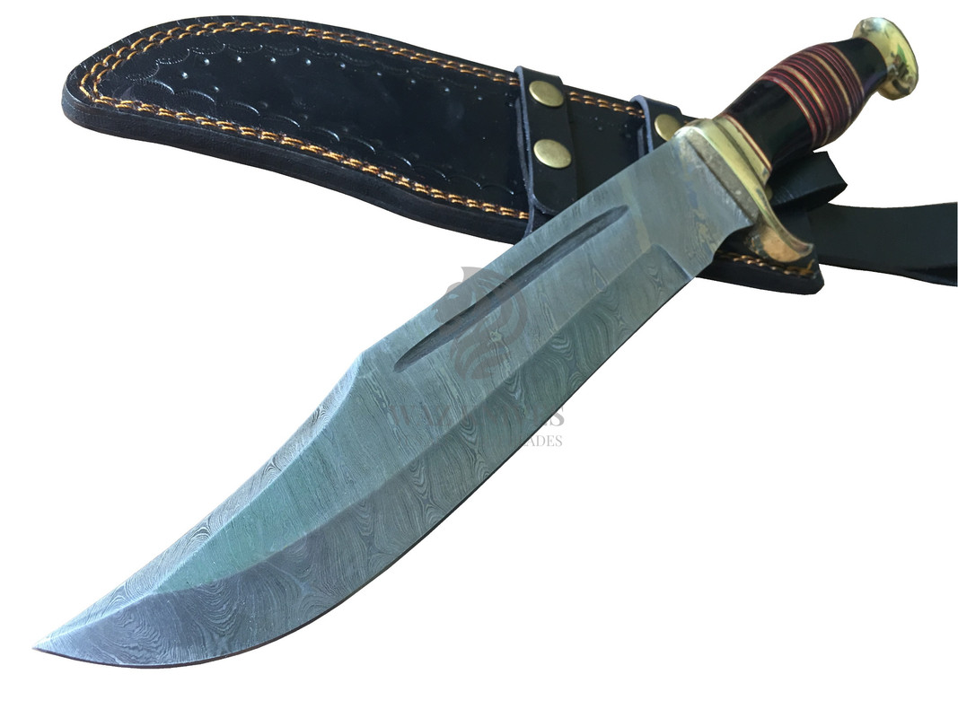Outbuck bowie knife damascus dundee knife