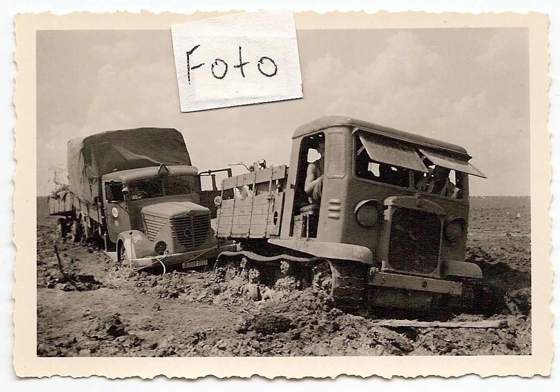 WW2 MILITÄR LKW FESTGEFAHREN KETTEN BERGUNGS LKW