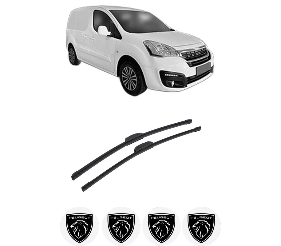 Set stergatoare auto PEUGEOT PARTNER ORIGIN MPV (G_) din 2008-2013, pentru parbriz auto, 2 bucati, Bosch Aerotwin Retrofit, din cauciuc siliconat rezistent, 4 Stickere Auto PEUGEOT