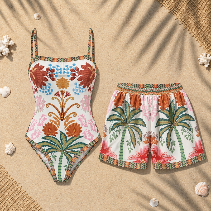 One-piece Palm Tree with Short