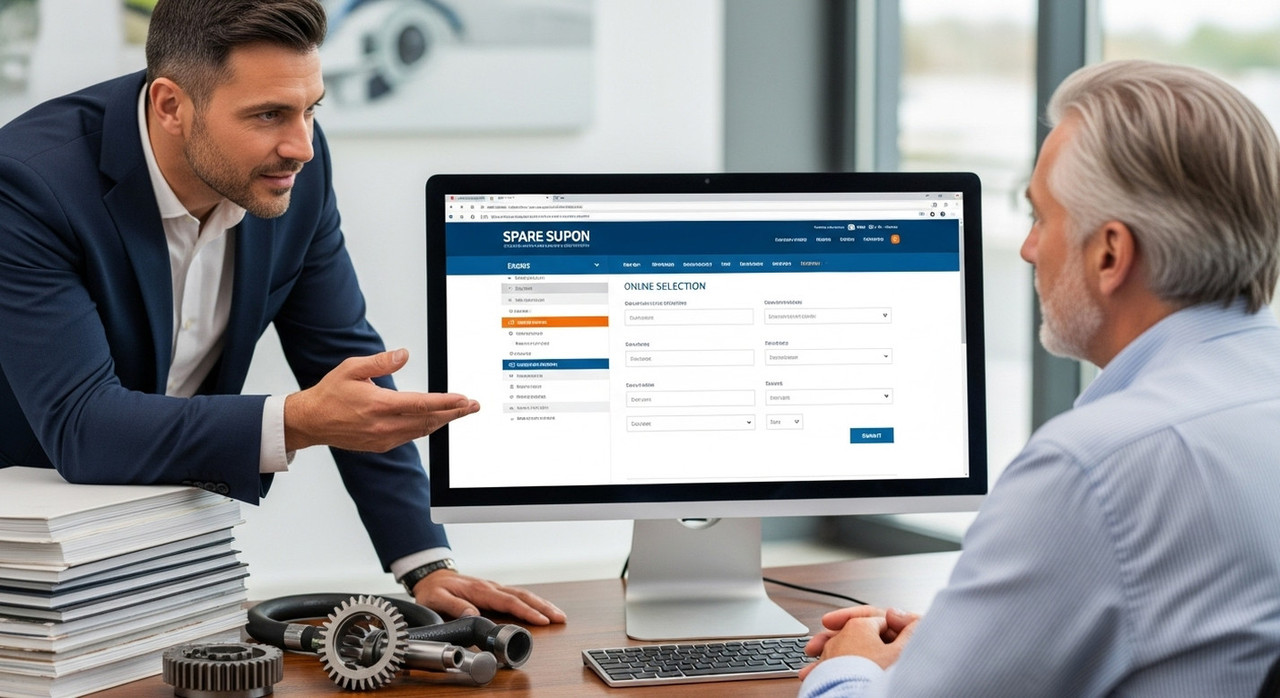 Менеджер оформляет онлайн подбор запчастей для спецтехники