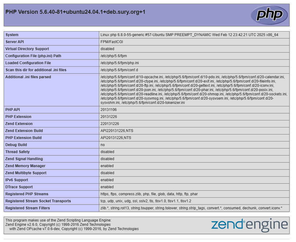PHP 5.6 Information