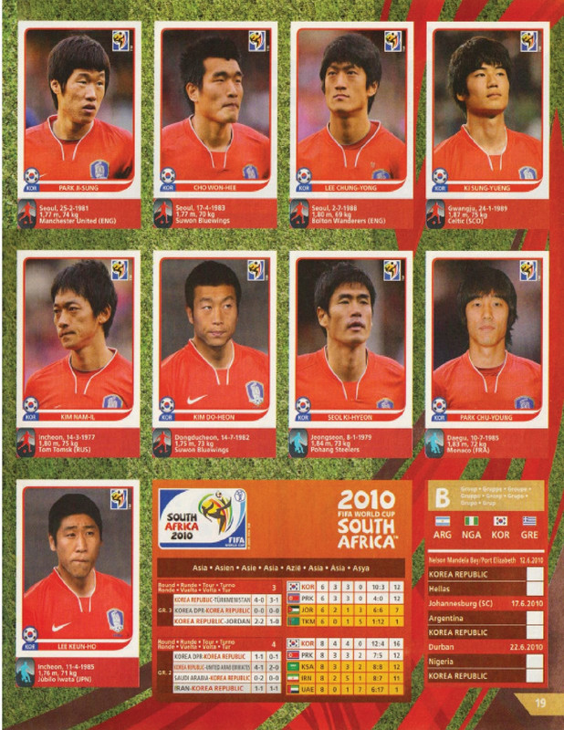 Album Panini Sudáfrica 2010-19