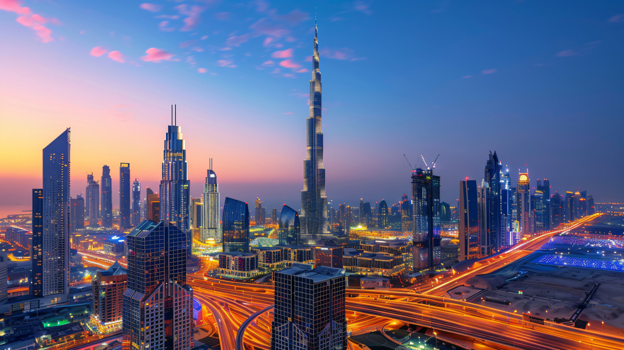Dubai holiday skyline and luxury city view