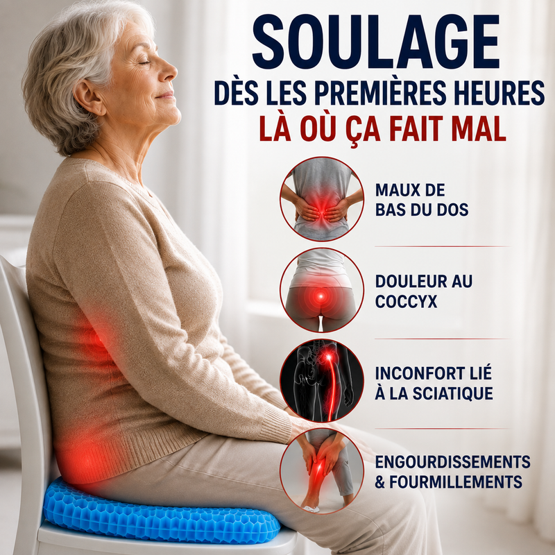 Coussin en gel Bienévia pour le confort en position assise
