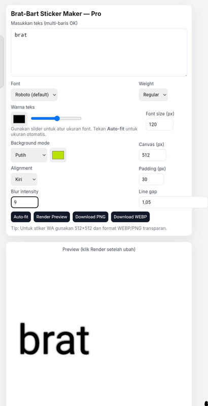 Tampilan proyek Bart Generator