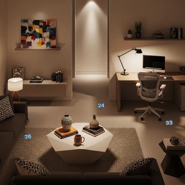 Bright and organized kitchen with modern appliances, smart technology, and a welcoming cooking environment