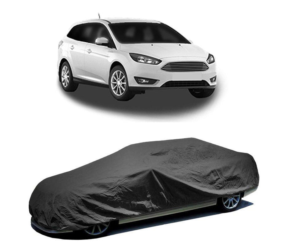 Husa tip prelata auto pentru FORD FOCUS III Estate Van 2012 - 2020,culoare negru, material textil impermeabil, rezistanta la intemperii praf UV, CARPASSION Husa Protectie