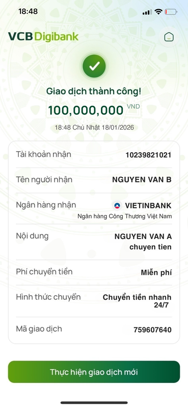 Bill-Vietcombank