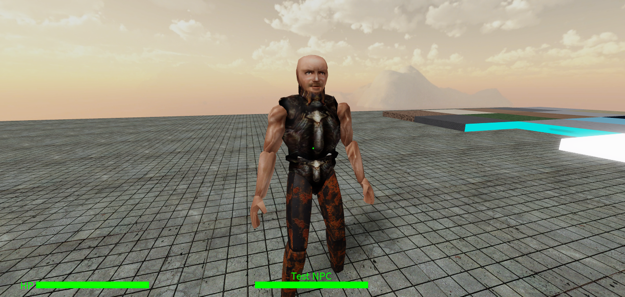 A frankly terrifying-looking attempt at recreating a nord from Morrowind. Here, it's labelled 'Test NPC'