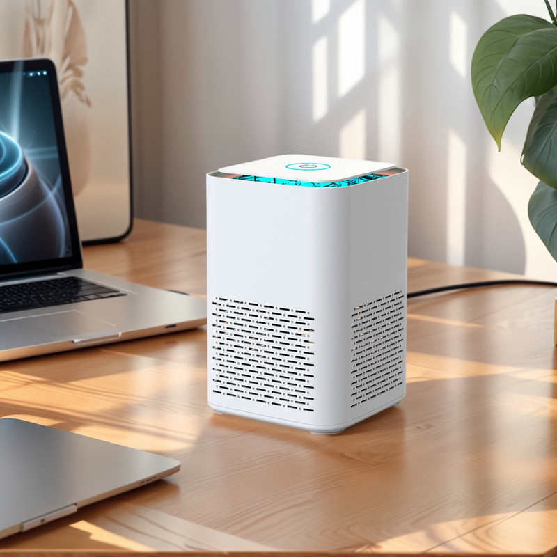 Mini Air Purifier with Essential Oil Diffuser White