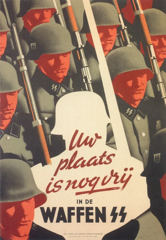 Cartel de reclutamiento de las SS, para voluntarios holandeses. Tu lugar sigue vacante en las Waffen-SS