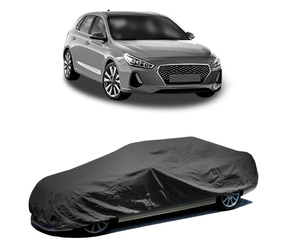 Husa tip prelata auto pentru HYUNDAI i30 Hatchback Van (PDE) 2016 - 2020,culoare negru, material textil impermeabil, rezistanta la intemperii praf UV, CARPASSION Husa Protectie