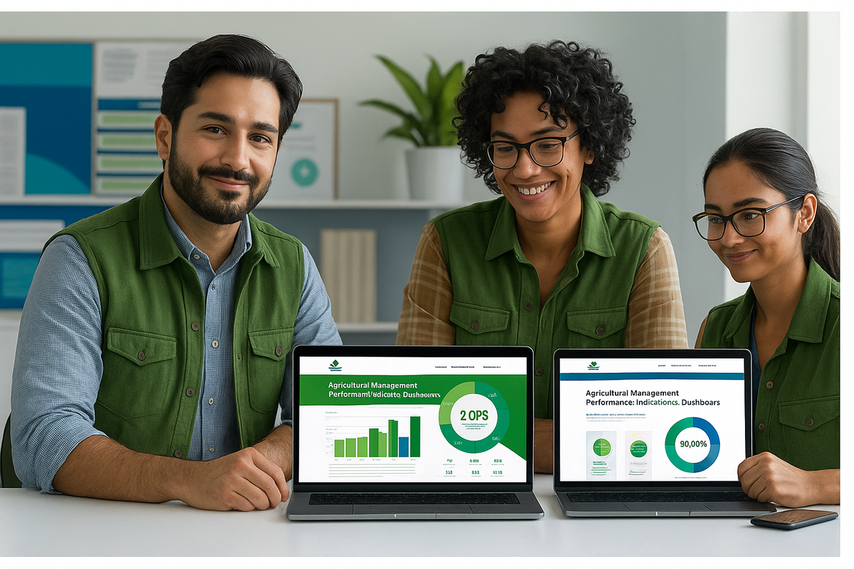 Pessoas do agronegócio analisando dados