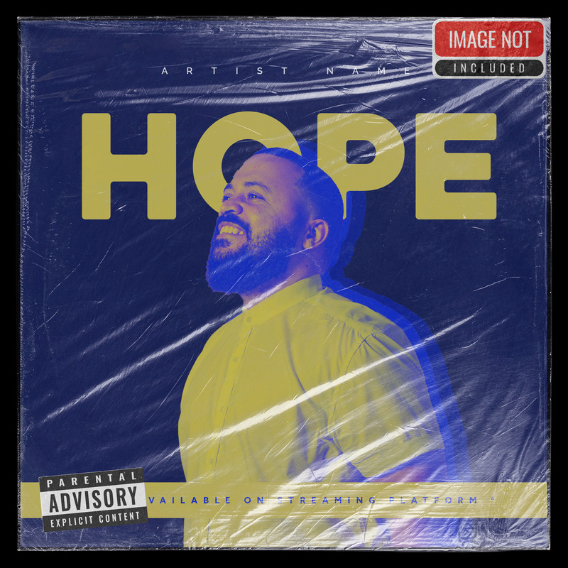 Plastic overlay album art cover psd template