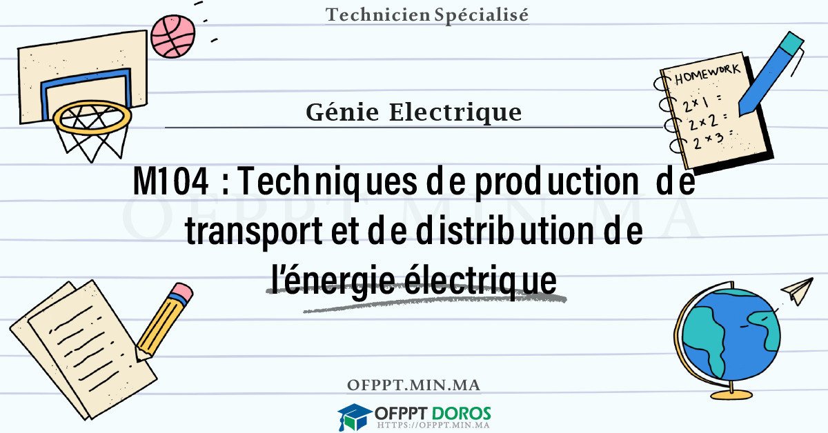 Sommaire détaillé du cours Techniques de production de transport et de distribution de l’énergie électrique M104 OFPPT - Structure du module