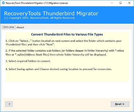 RecoveryTools Thunderbird Migrator 7.5