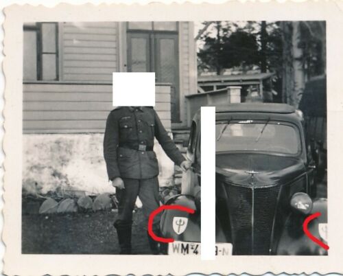 Norwegen deutsches Fahrzeug Kfz Kübelwagen Wappen Maling WM Nummernschild