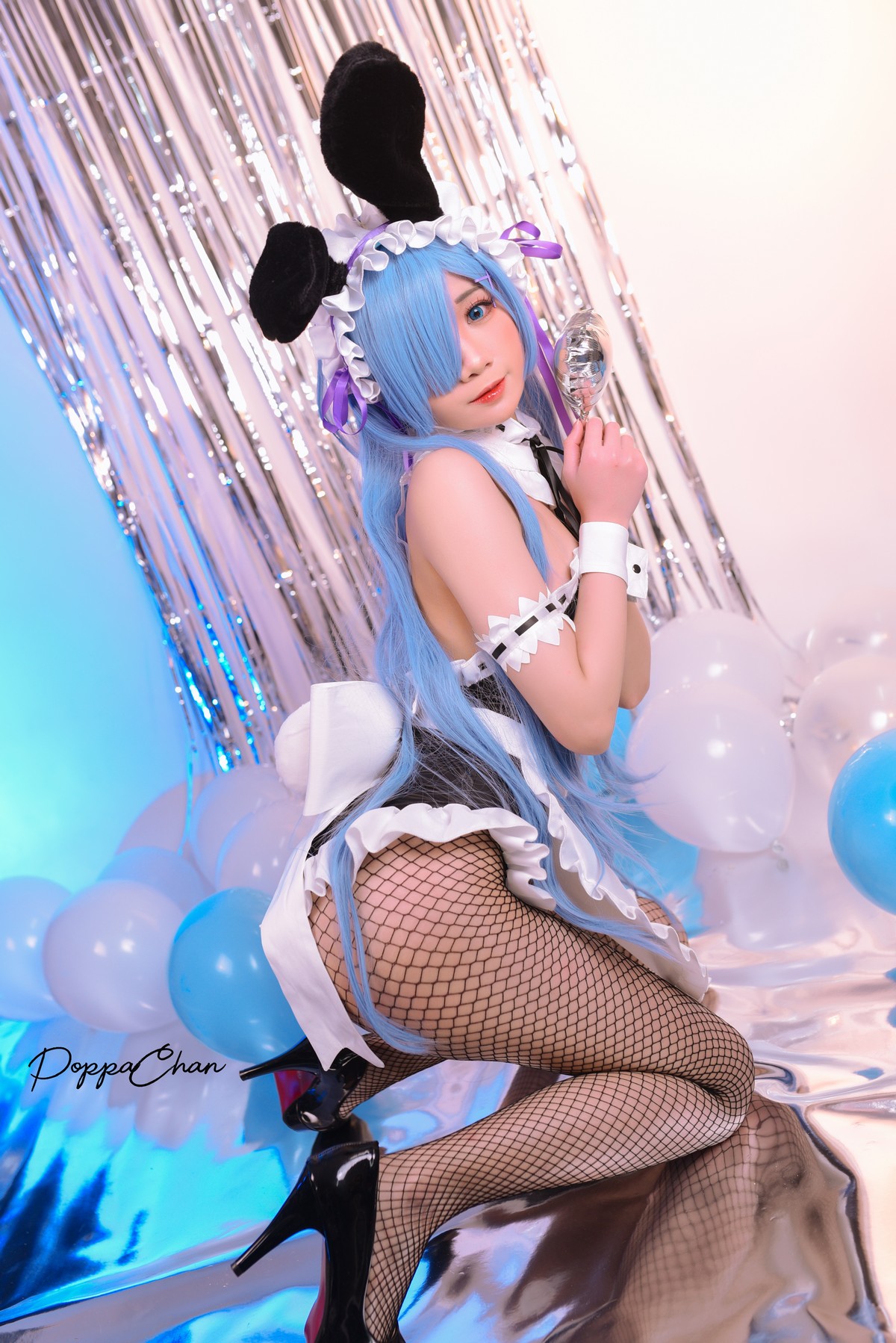 PoppaChan Rem Bunny Cosplay (Re Zero) – 37 Photos 12 Videos 489MB插图6