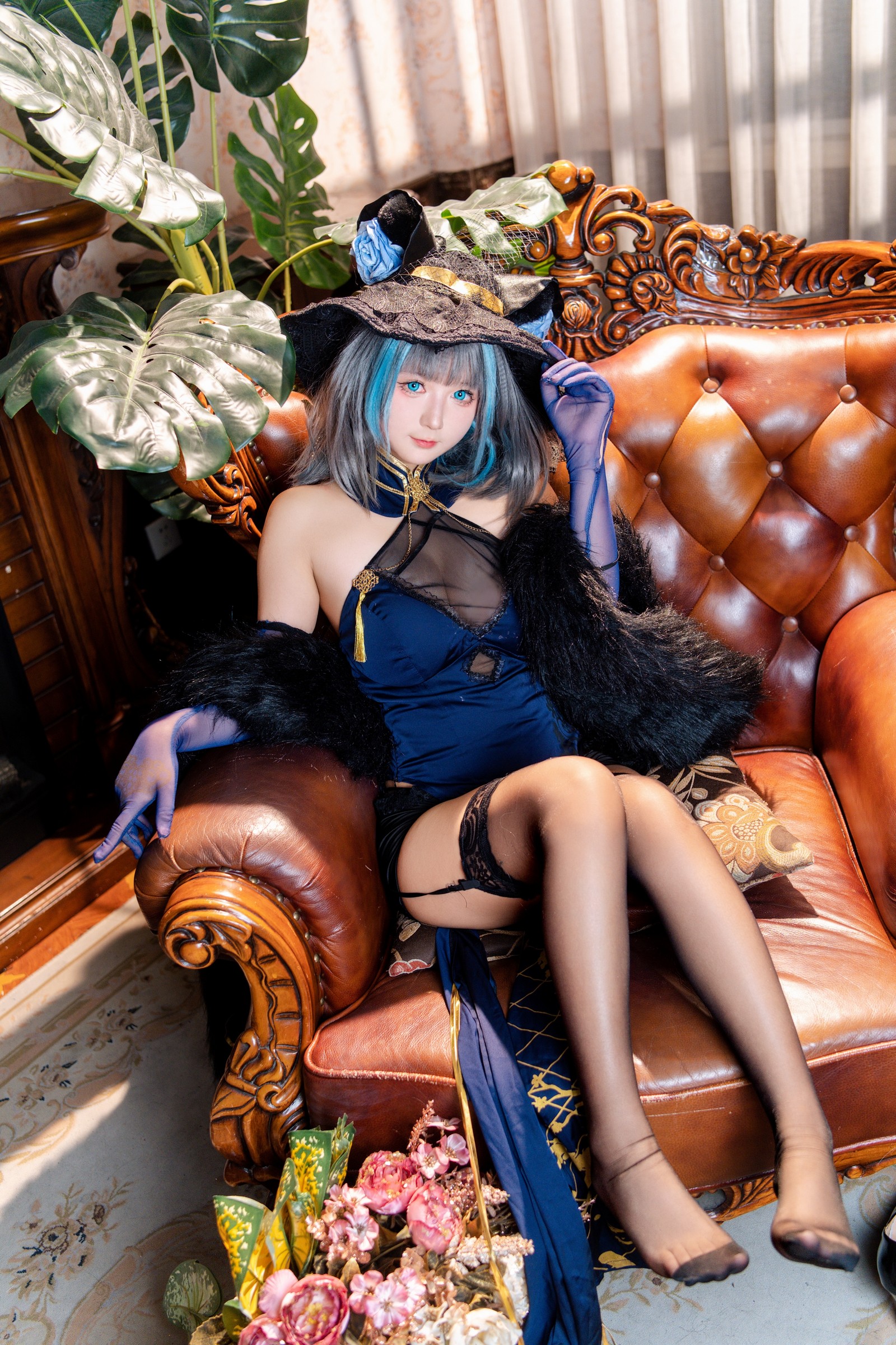 喜欢爱理吗COS二次元写真：柴郡旗袍高清图集（36P-453.8M）插图