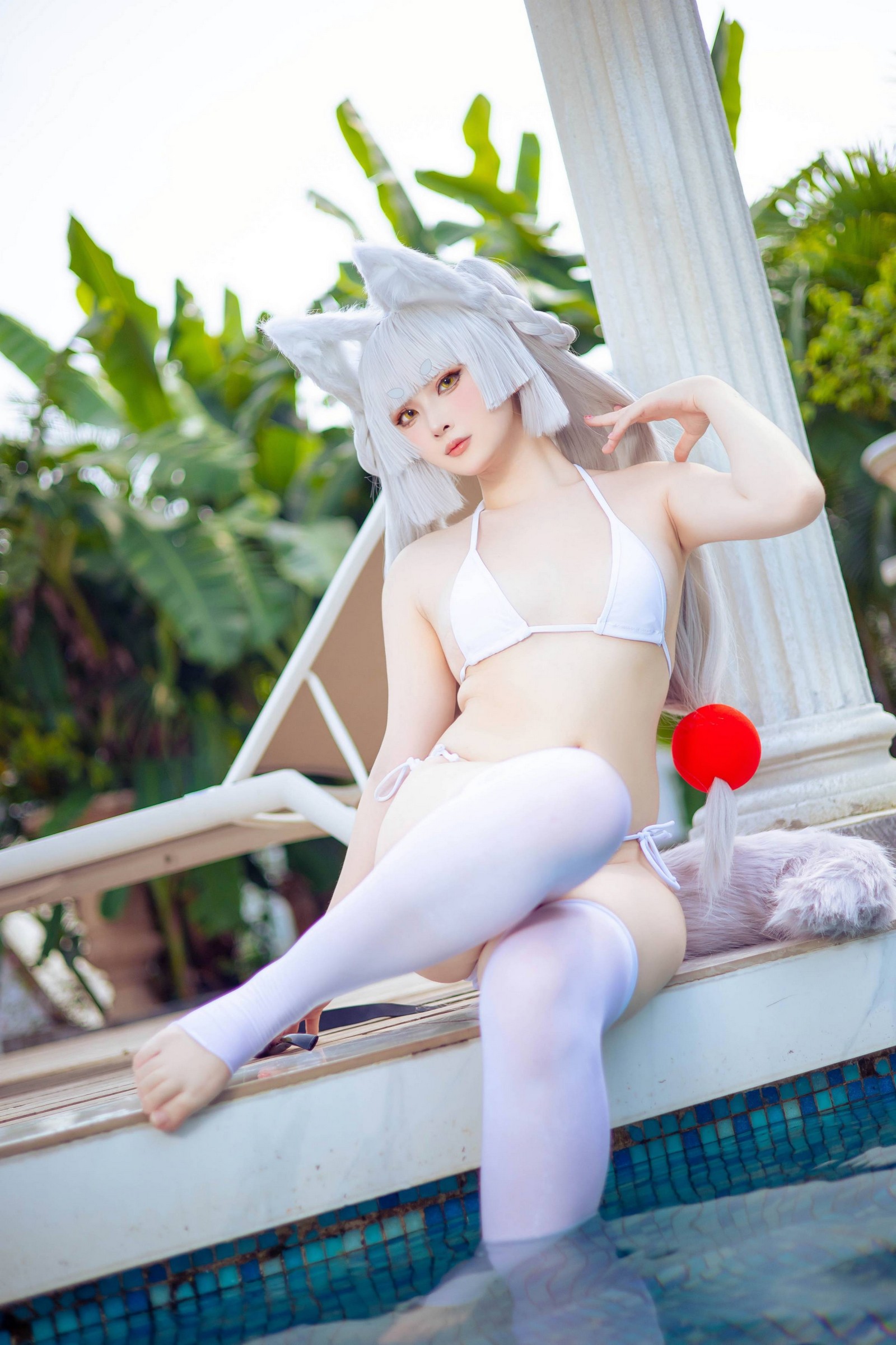 屿鱼 Yuyu 白毛狐狸 兽耳 Cosplay 写真集（19P｜36MB）插图3