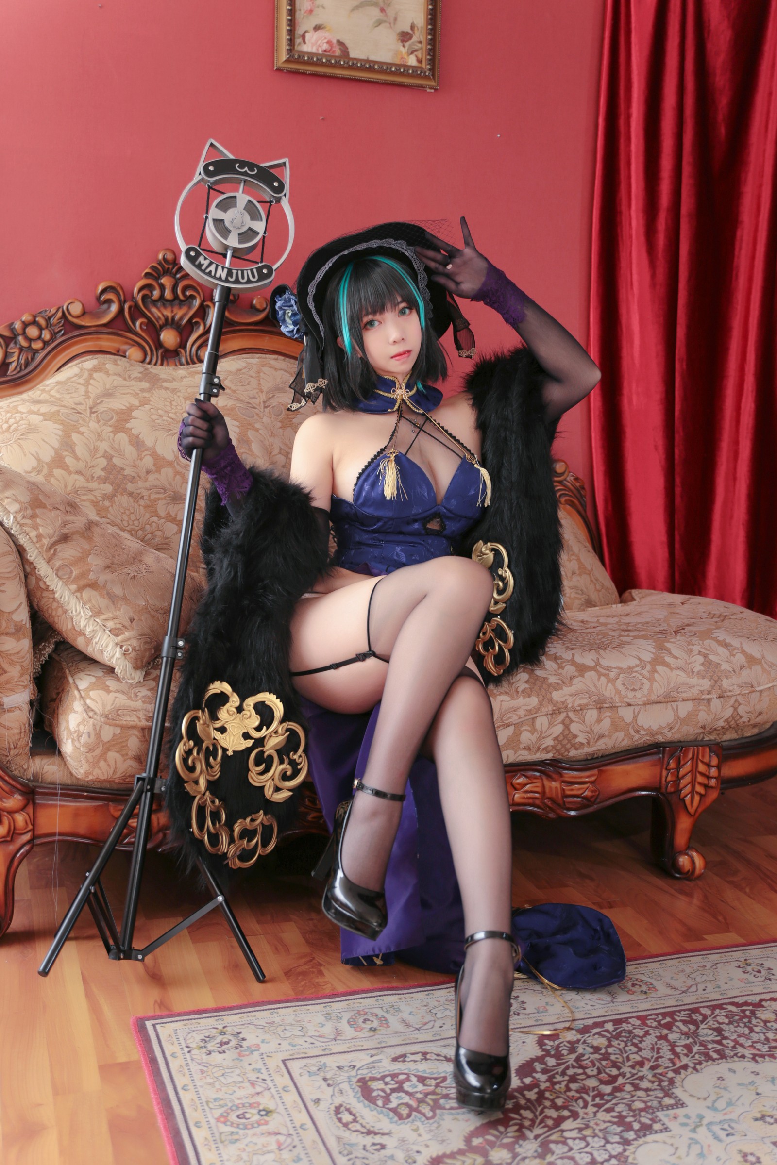 Meroko_魅瞳 – 柴郡旗袍 Cos 高清写真集（33P-287.4M）碧蓝航线东方旗袍风插图5