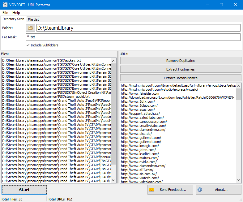 VovSoft URL Extractor 1.2