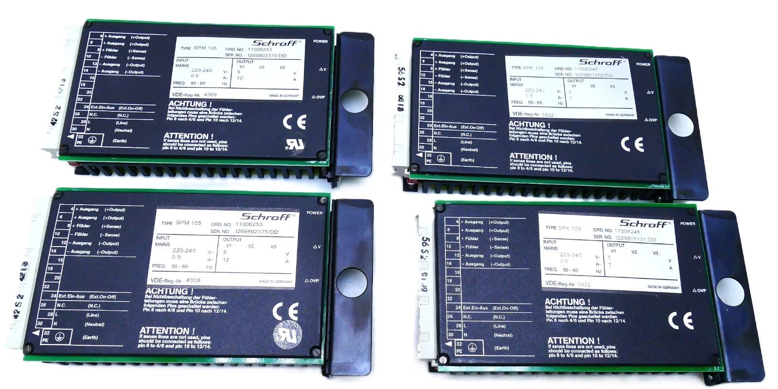 Schroff SPM105 SPK105 Netzteil Einschub Module 4x PSU Industrial Automation I876