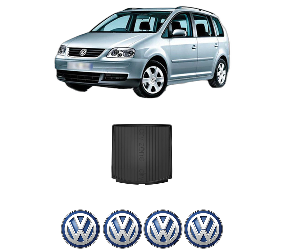 Tavita Portbagaj Volkswagen TOURAN (1T3) din 2010-2015, Protectie Portbagaj Auto, 4x Stickere auto cu Volkswagen
