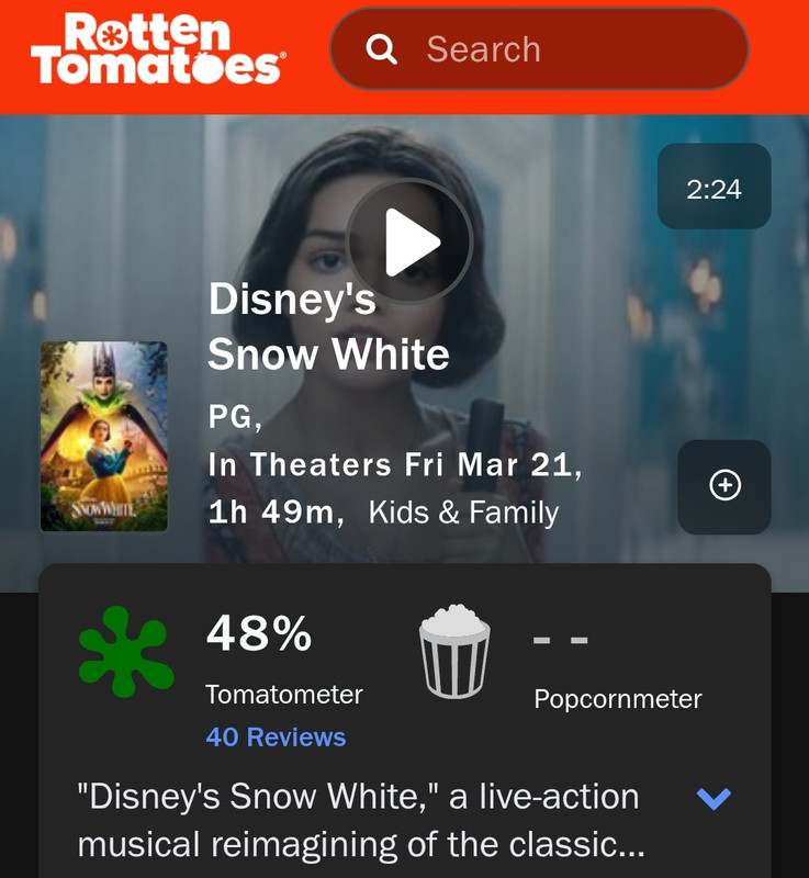 SNOW WHITE | Mar 21 / 2025 | Disney | teaser trailer on page 30 - Page ...
