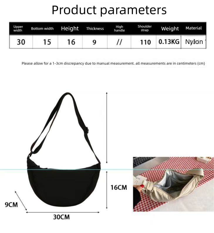 Orange Lightweight Nylon Crossbody Bag – Compact Saddle Style with Adjustable Strap for Everyday Use