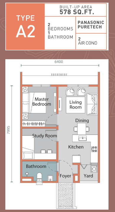 Mirai Type A floor plan in kajang, Selangor