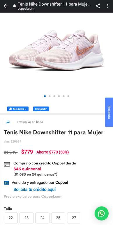 Coppel: Tenis Nike Downshifter 11 para Mujer 
