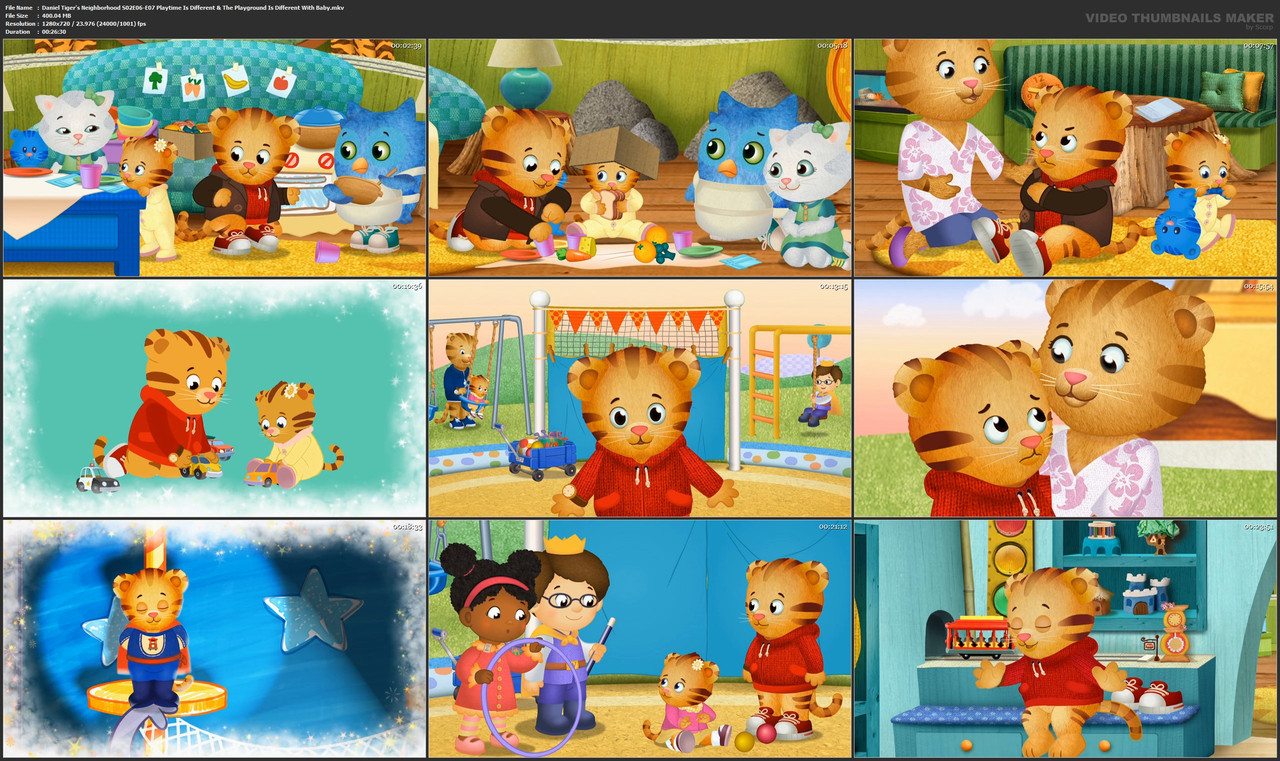 Daniel Tiger's Neighborhood S02E06-E07 Playtime Is Different & The Playground Is Different With Baby