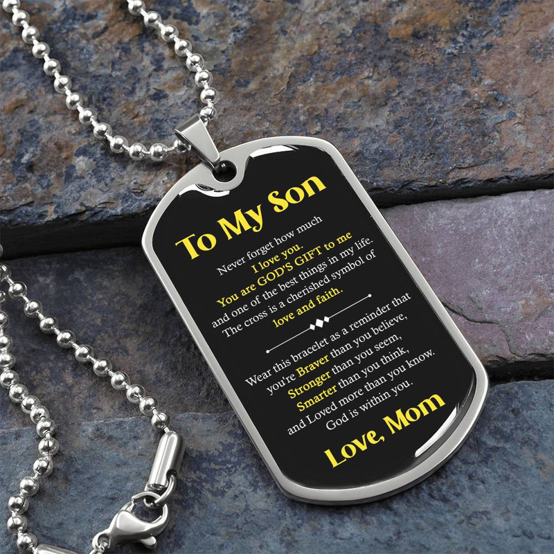 son 5 dog graphical dog tag silver 1