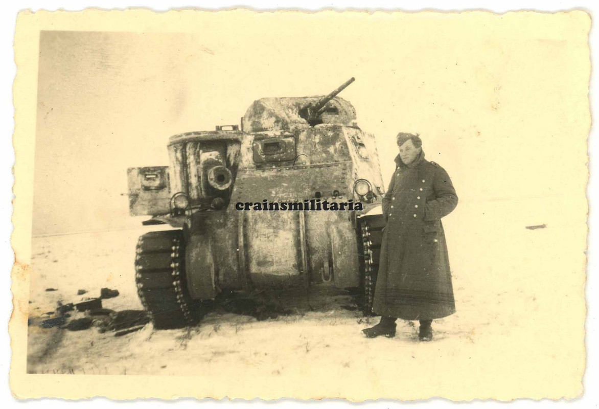 Orig. Foto zerstörte M3 Lee Lend-Lease Beute Panzer Tank in Ukraine 1943