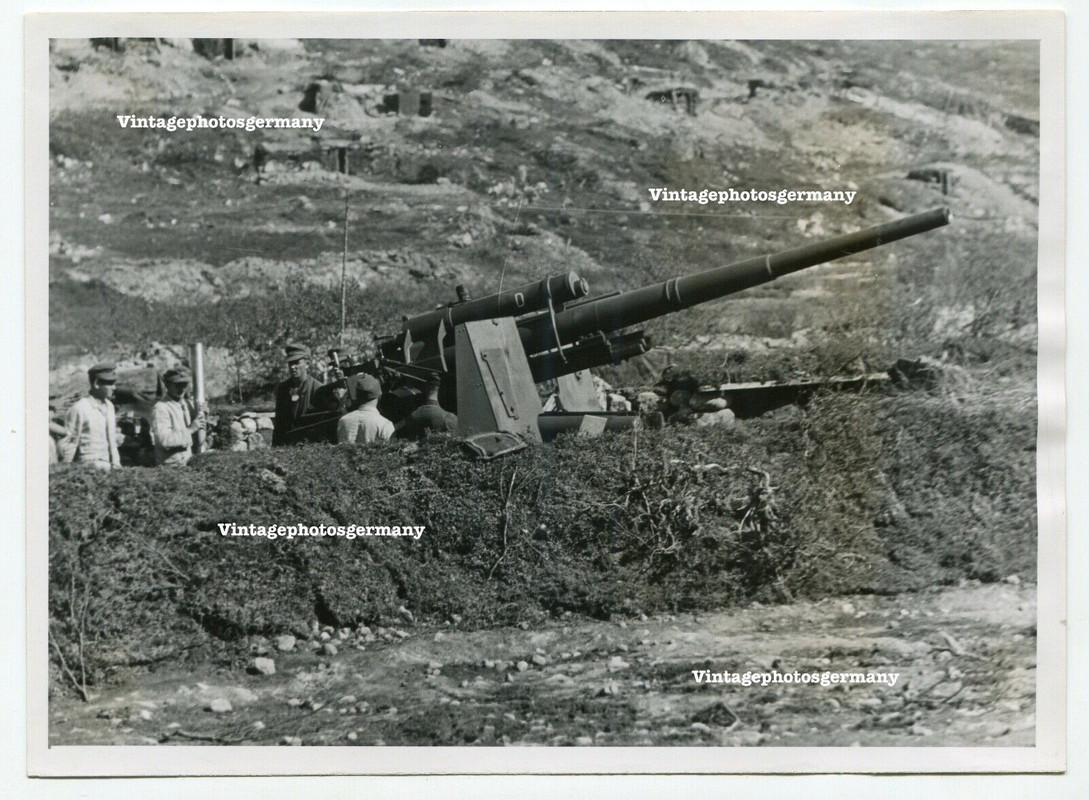 Foto Norwegen deutsches 8,8cm Flak 88 Geschütz Küstenstellung