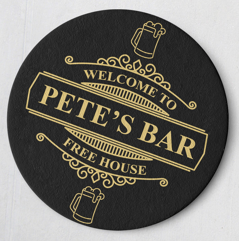 Personalised Any Name Bar Coaster Beer Home Pub Cafe Occasion Gift Idea