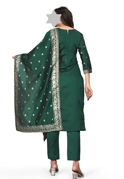 Designer Art Silk Unstitched Suit Material Beautiful Party wear Woven banarasi suit material For Women Kurta Set With Dupatta for Ladies Color 9 (R119)