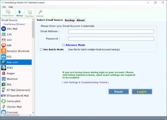 Email Backup Wizard 10.1