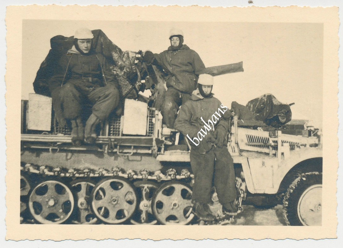 Sd.Kfz im Wintertarn mit Flak-Geschütz Russland-